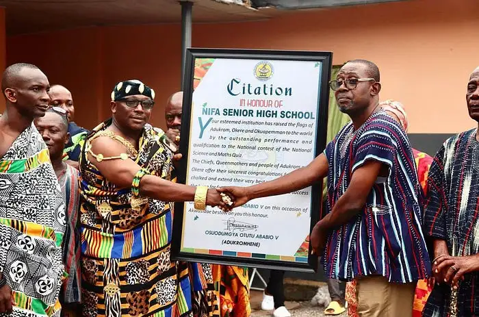 Nananom of Adukrom Honor Hon. Asiedu Offei and Nia Senior High School During 5th Akwasidae Festival